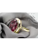 Oro amarillo de 14 quilates Rubí Anillo Artesanía vintage vrc285y